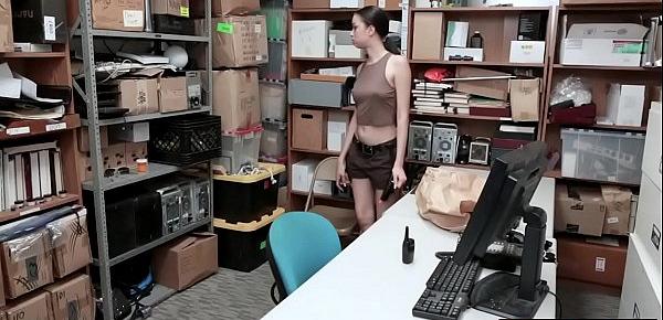  Halloween teen thief as Lara Croft stripped and fucked